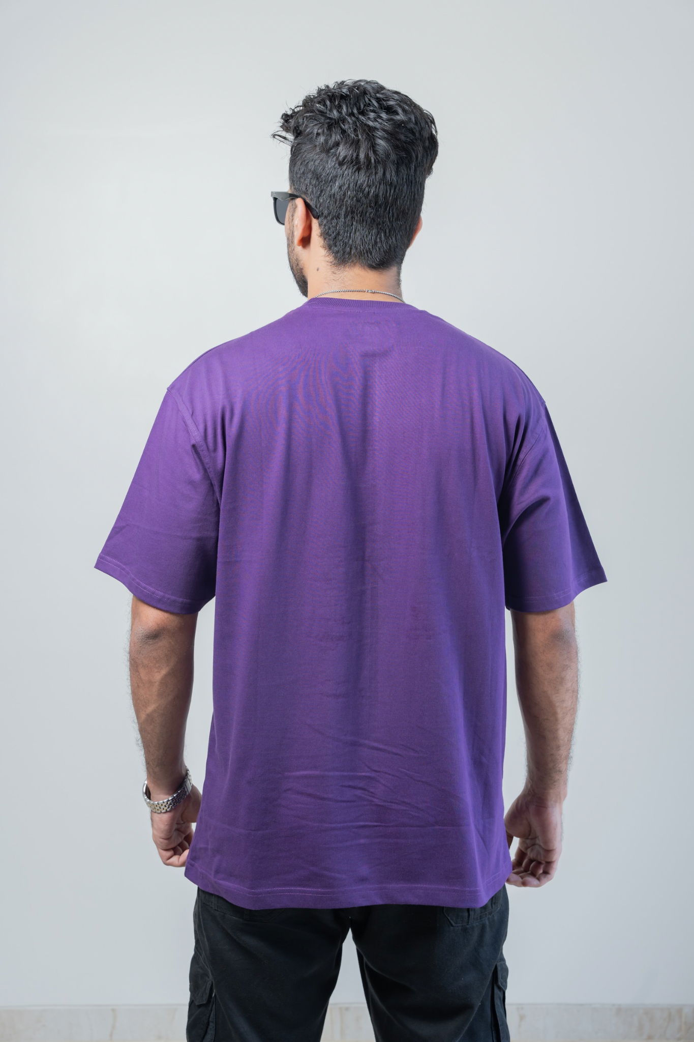 Oversized Classic T‑Shirt for Men | 240 GSM Heavyweight 100% Cotton | Purple