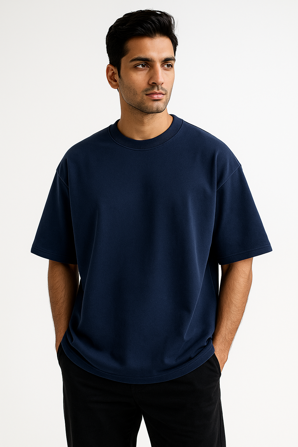 Terry Oversized Tee - Navy Blue
