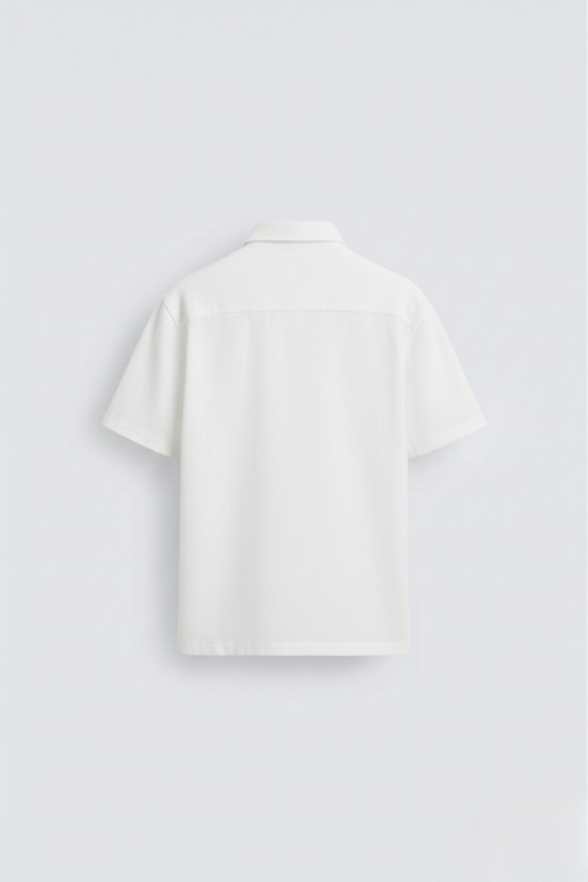 Men's White Oversized Shirt 240 GSM Cotton, Half Sleeve