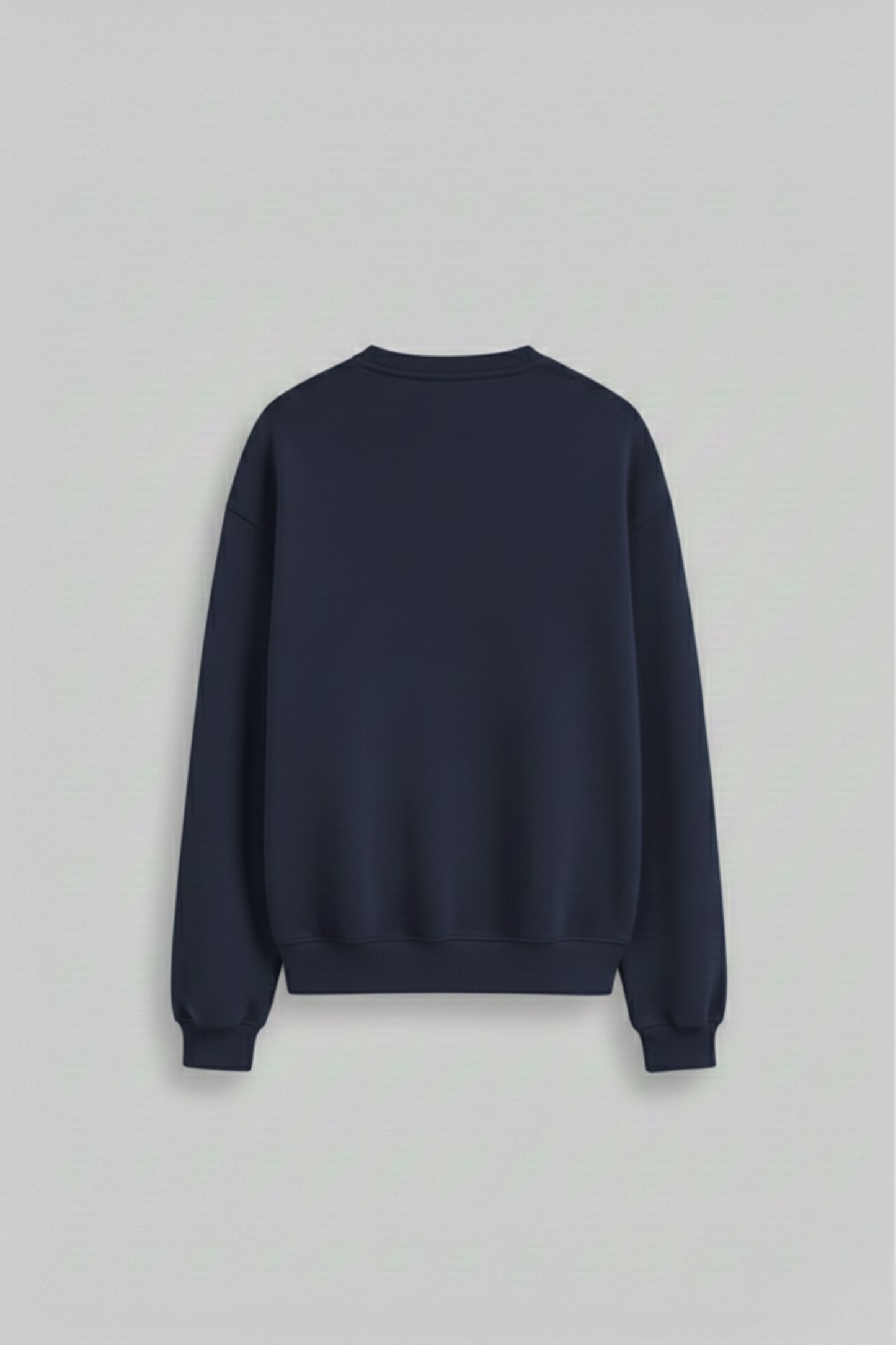 Men's Navy Blue Sweatshirt 300 GSM Bio-Washed, Super Combed Cotton Poly