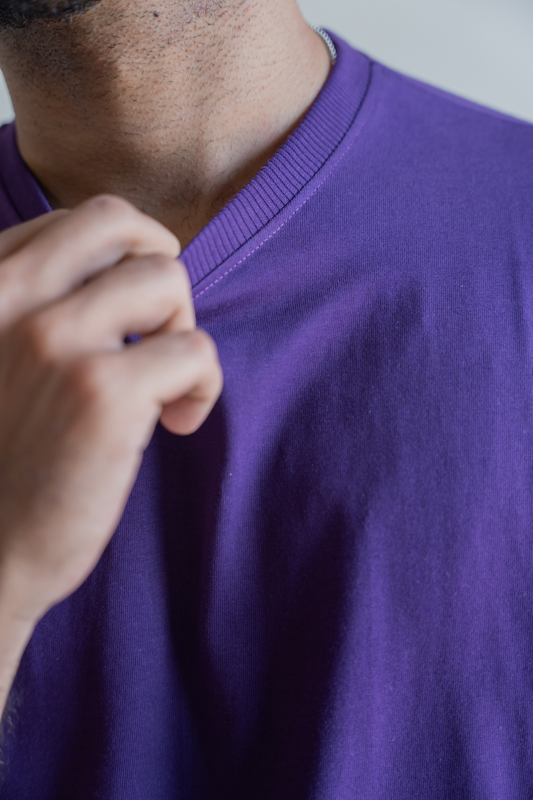 Oversized Classic T‑Shirt for Men | 240 GSM Heavyweight 100% Cotton | Purple