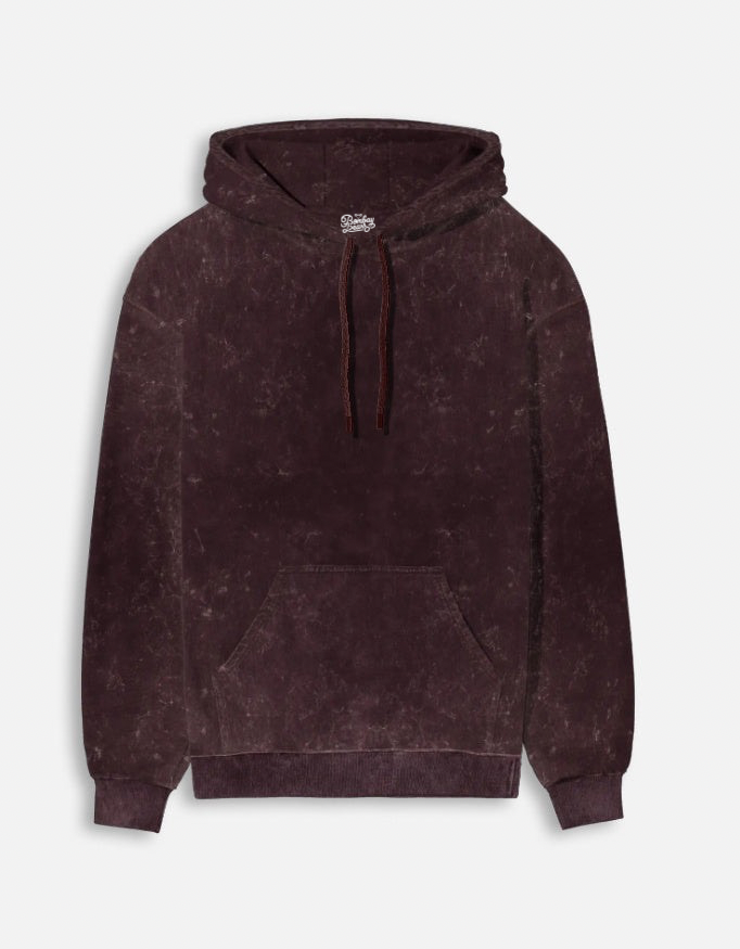 Acid Washed Hoodie - Maroon