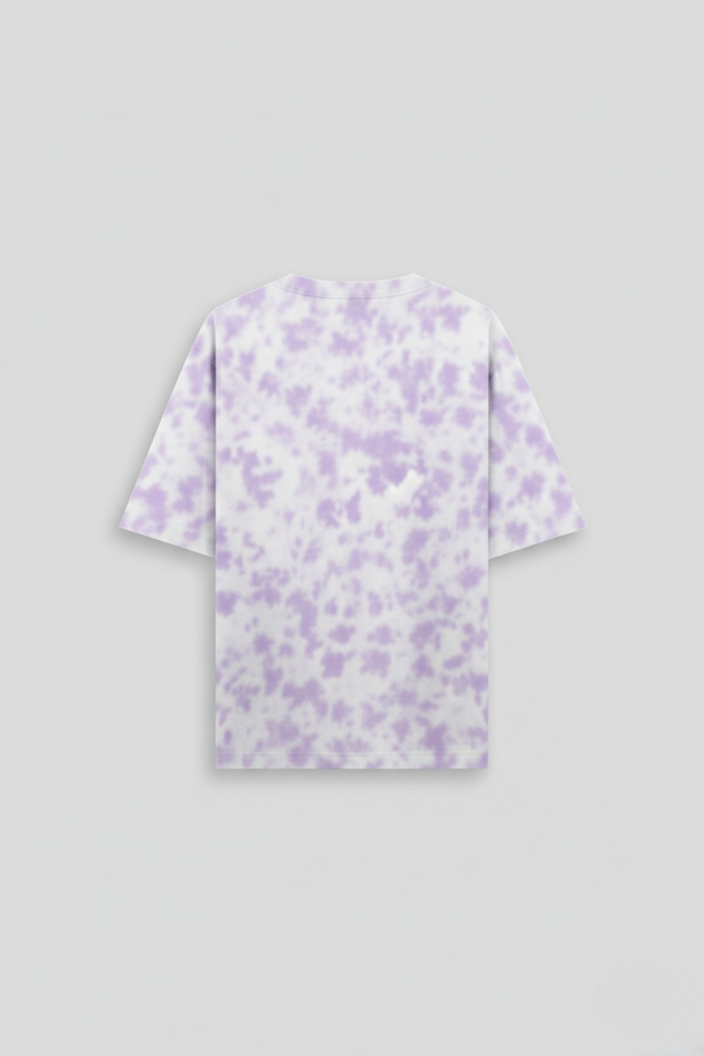Men's White Lavender Tie Dye Oversized T-Shirt 260 GSM Bio-Washed, Drop Shoulder