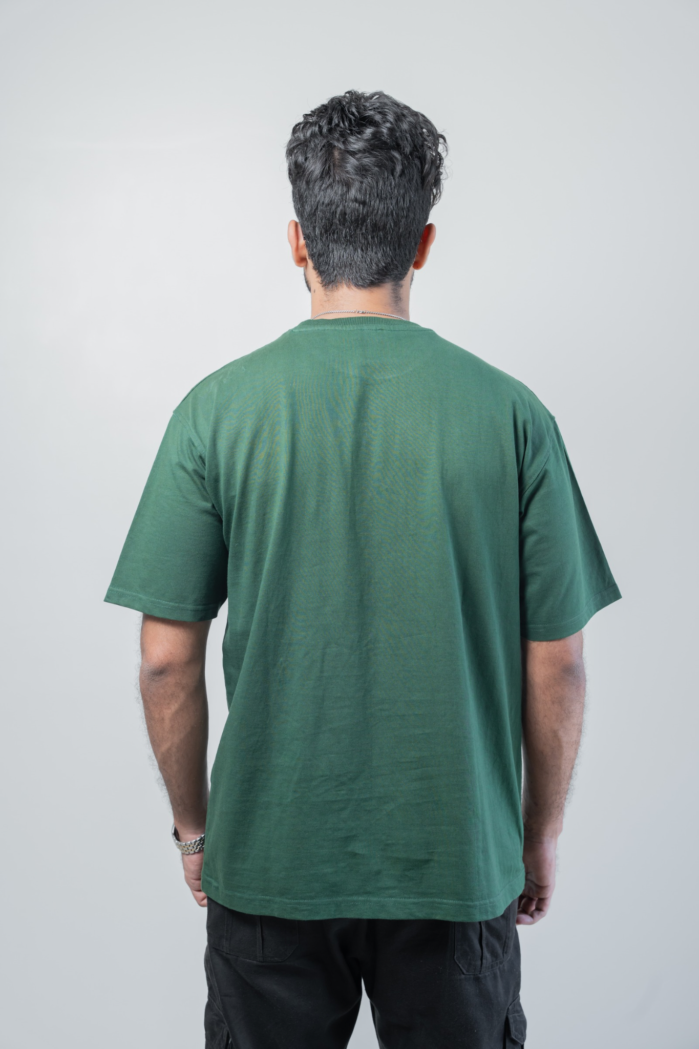 Men’s Bottle Green Oversized Classic Cotton T-Shirt – 240 GSM