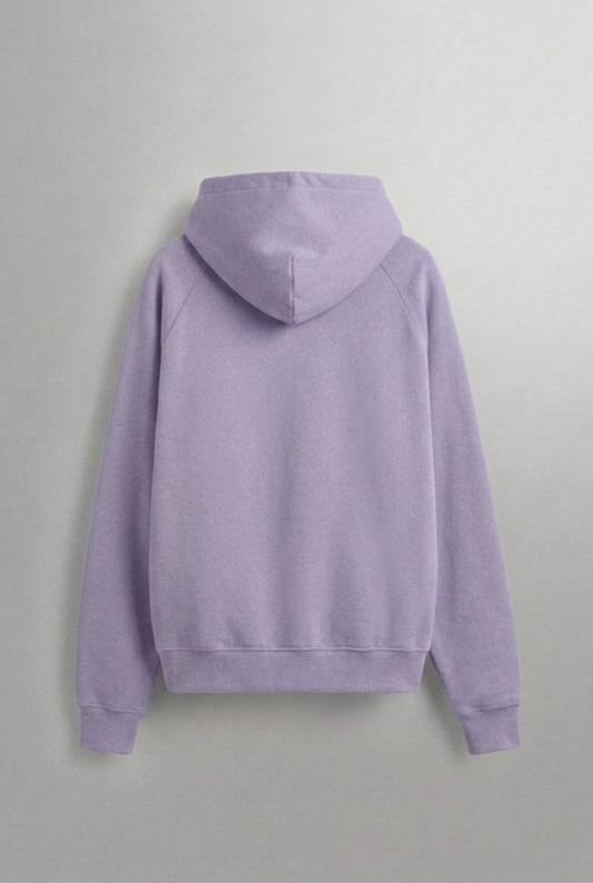 Lavender hoodie on a gray background
