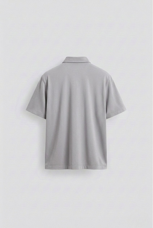 Lavender shirt on a light gray background