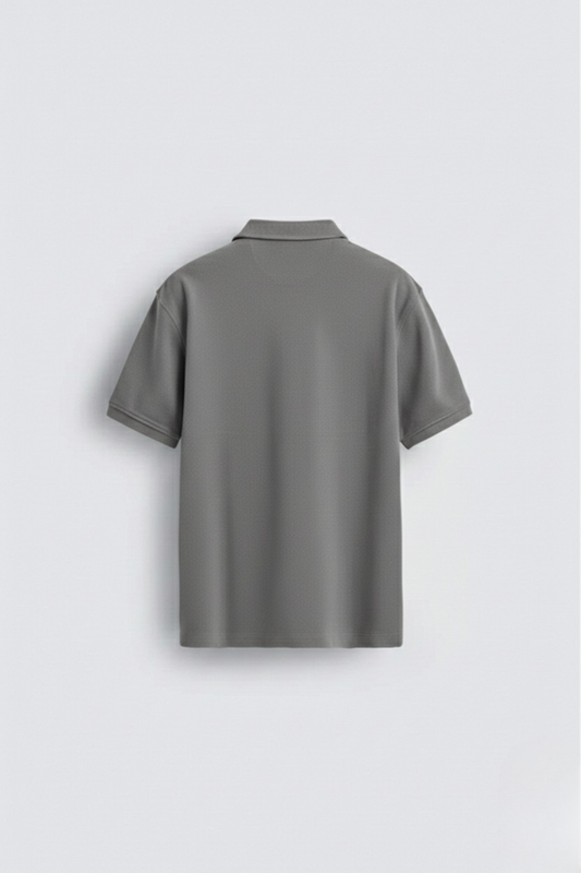 Men's Grey Melange Polo T-Shirt 220 GSM Premium Cotton