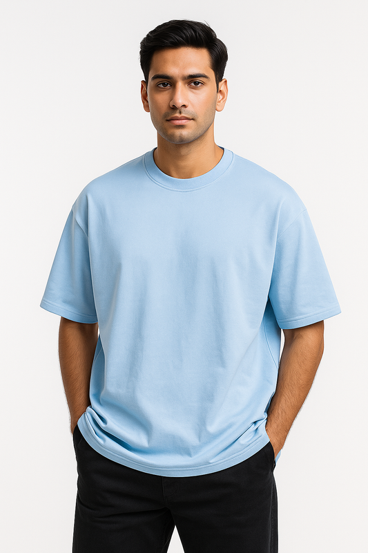 Terry Oversized Tee - Baby Blue