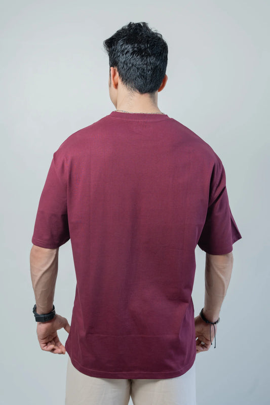 Terry Oversized Tee - Maroon