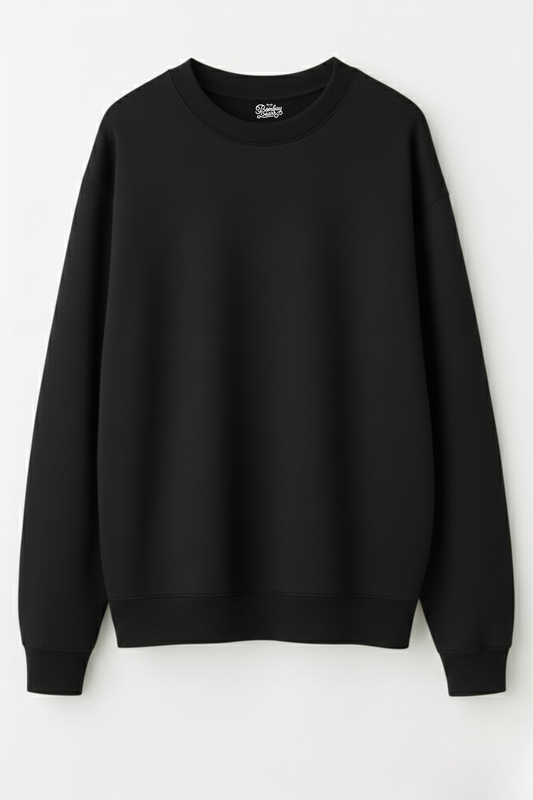 Sweatshirt | 300 GSM Heavyweight Cotton Blend | 90% Cotton 10% Polyester | Black
