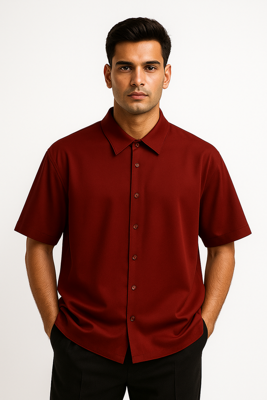 Oversized Shirt - Maroon