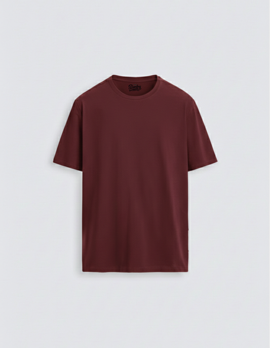 Bombay Bear Men's Red Cotton Stretch T-Shirt — 240 GSM, 95% Cotton 5% Elastane