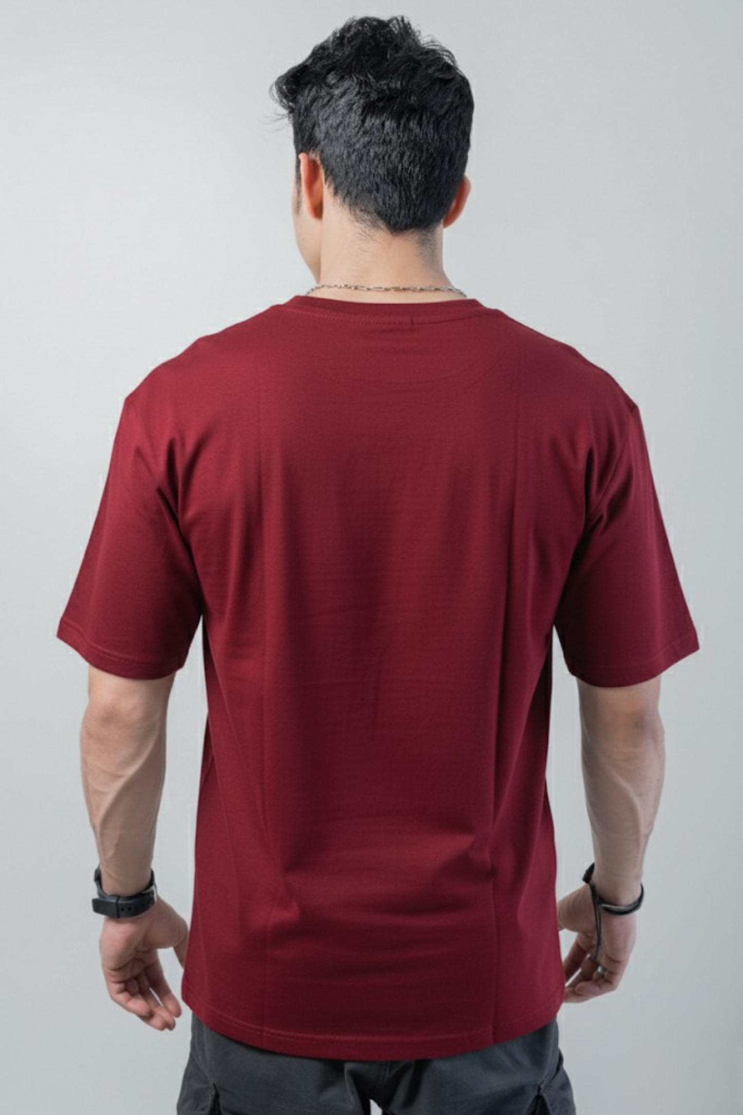 Men’s Red Oversized Classic Cotton T-Shirt – 240 GSM