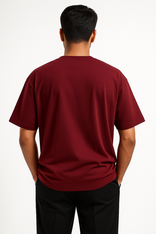 Terry Oversized Tee - Maroon