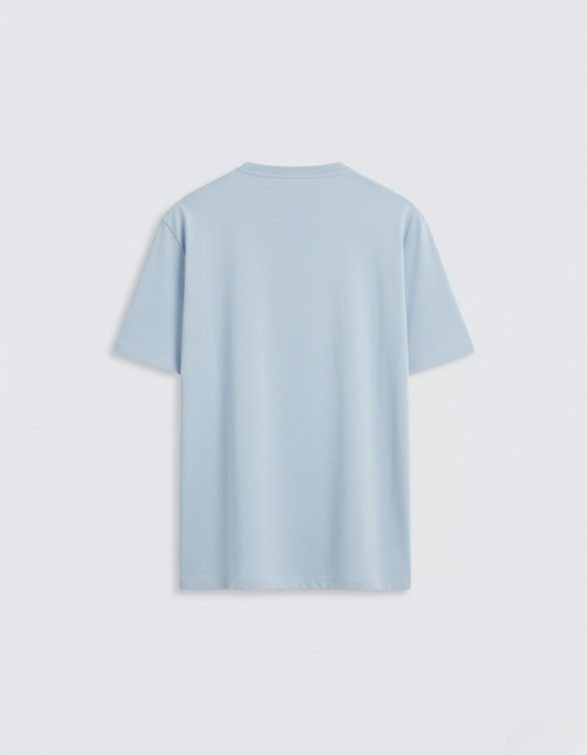 Bombay Bear Men's Baby Blue Cotton Stretch T-Shirt — 240 GSM, 95% Cotton 5% Elastane