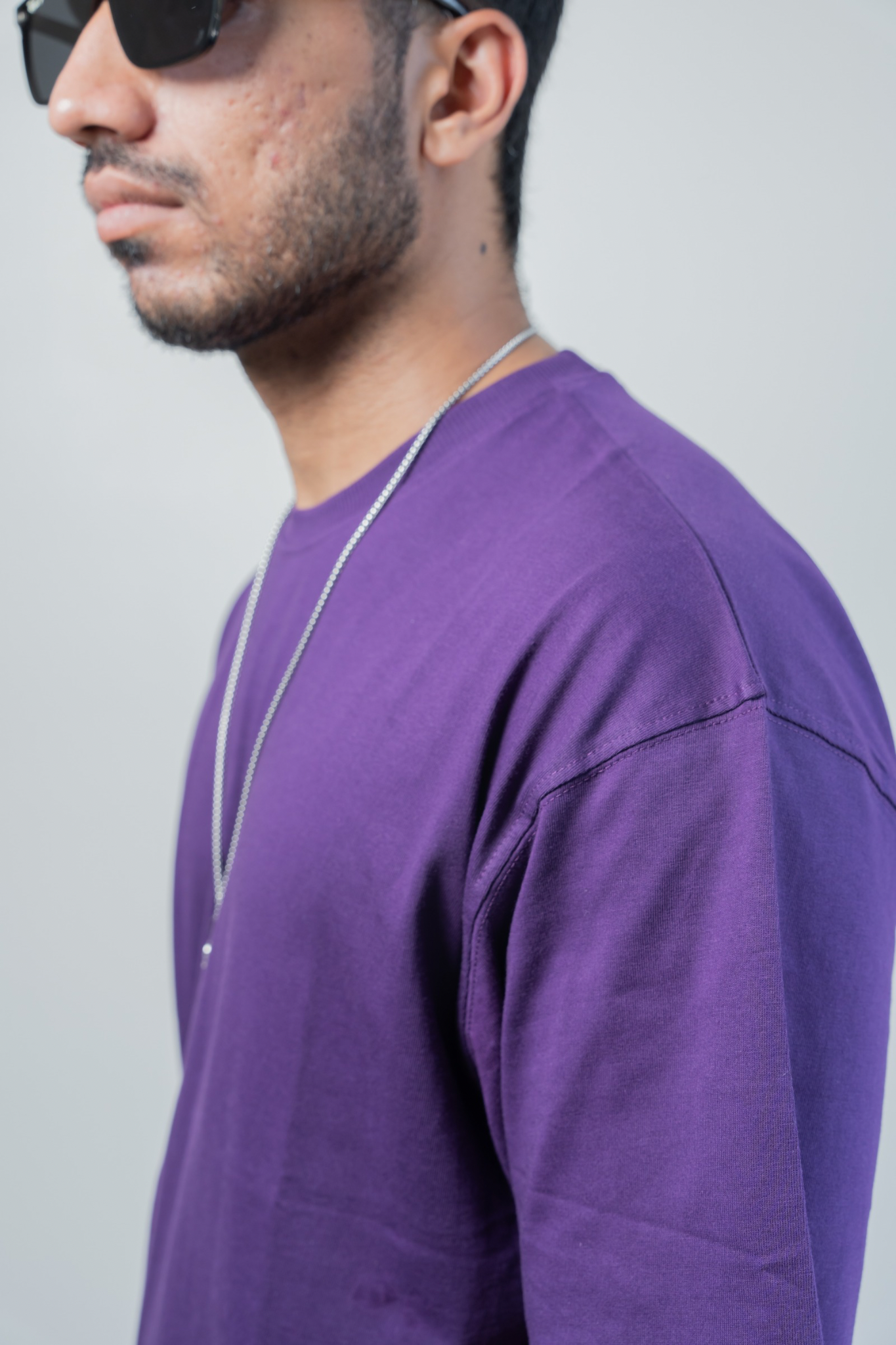 Oversized Classic T‑Shirt for Men | 240 GSM Heavyweight 100% Cotton | Purple