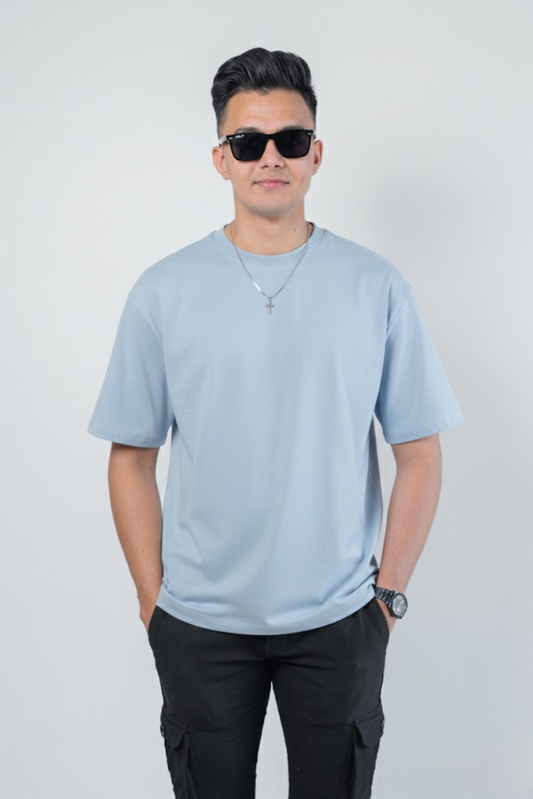 Terry Oversized Tee - Baby Blue