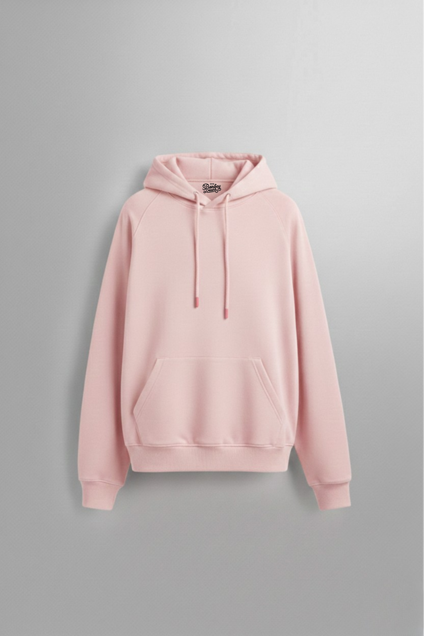 Men's Baby Pink Oversized Hoodie  400 GSM Bio-Washed, Super Combed Cotton Poly