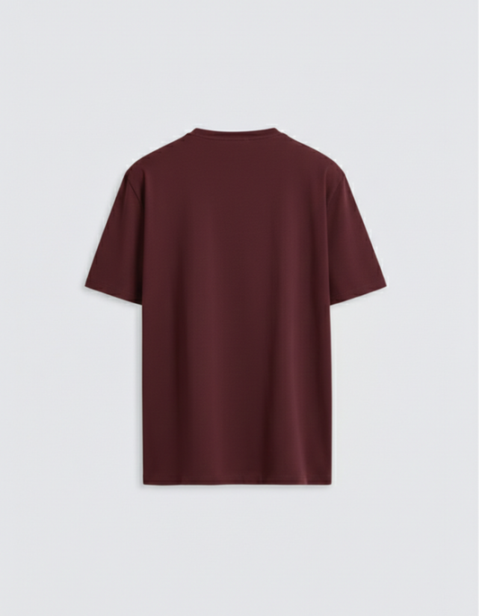 Bombay Bear Men's Red Cotton Stretch T-Shirt — 240 GSM, 95% Cotton 5% Elastane