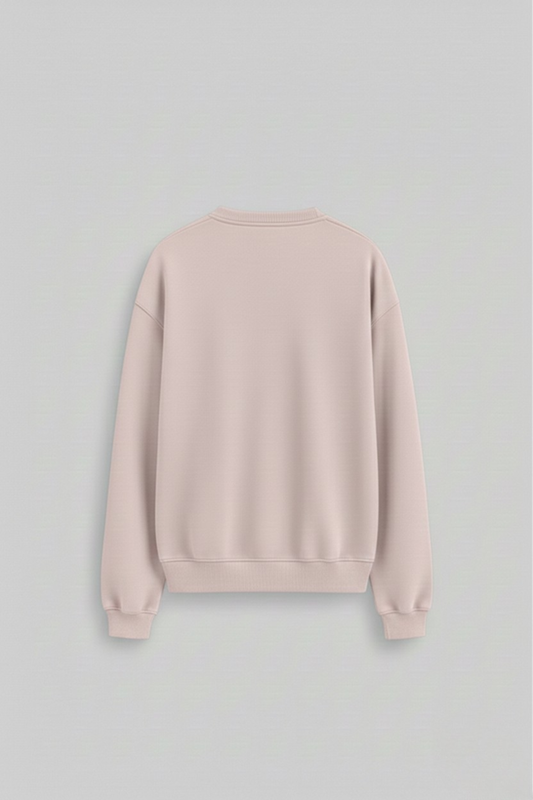 Men's Baby Pink Sweatshirt  300 GSM Bio-Washed, Super Combed Cotton Poly