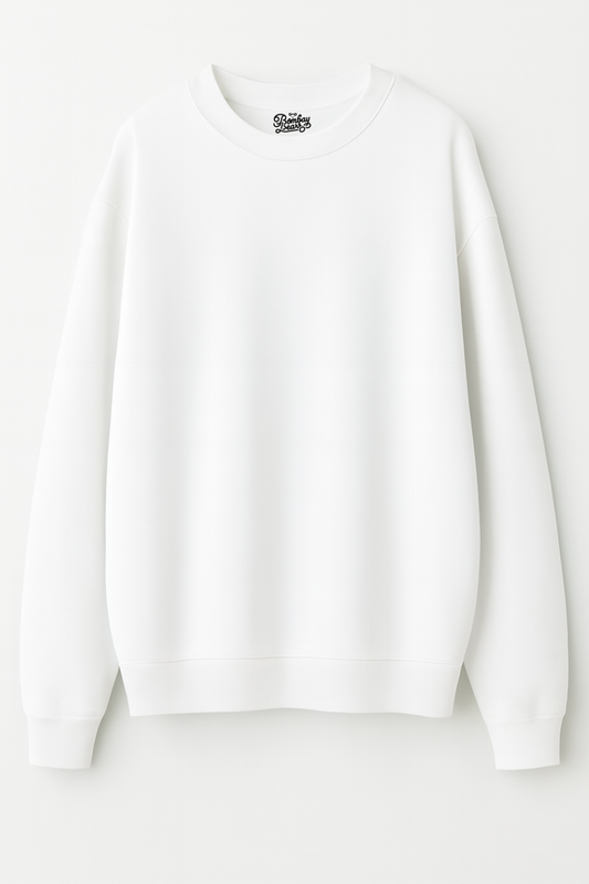Sweatshirt | 300 GSM Heavyweight Cotton Blend | 90% Cotton 10% Polyester | White